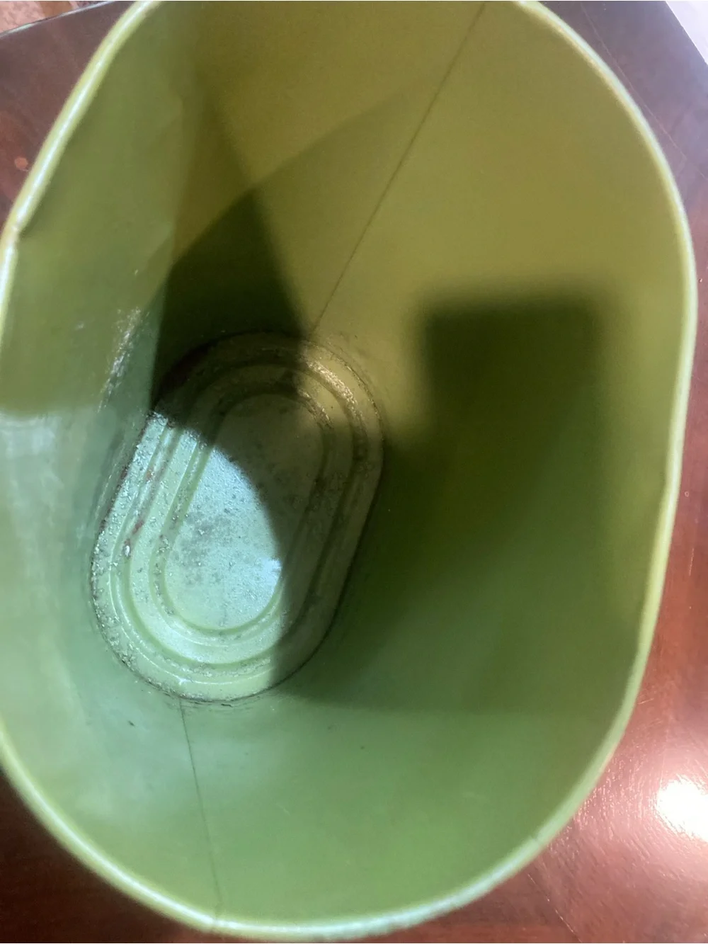 Mid Century floral Oval Metal Trash Can